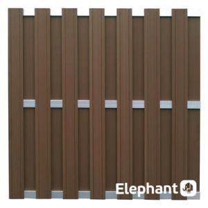WPC-donkerbruin scherm Design recht met alu liggers 180cm