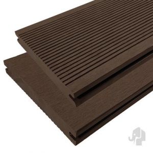 Vlonderplank WPC Donkerbruin Clipbevestiging 19x140mm massief groef/glad