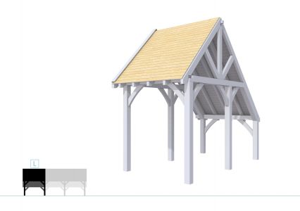 kapschuur Excl Modulair vuren L-deel XXL/A 207x399cm lgrijs