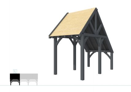 kapschuur Excl Modulair vuren L-deel XXL/A 207x399cm antra