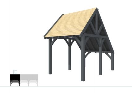 kapschuur Excl Modulair vuren L-deel XXL/B 257x399cm antra