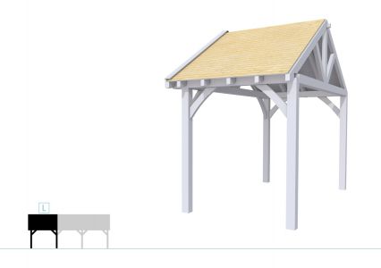 zadeldak Excl Modulair vuren L-deel XXL/A 207x399cm lgrijs