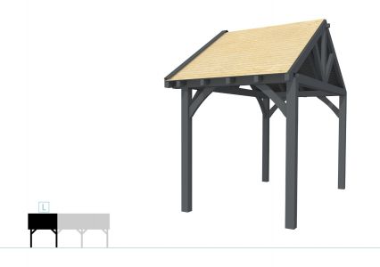 zadeldak Excl Modulair vuren L-deel XXL/A 207x399cm antra