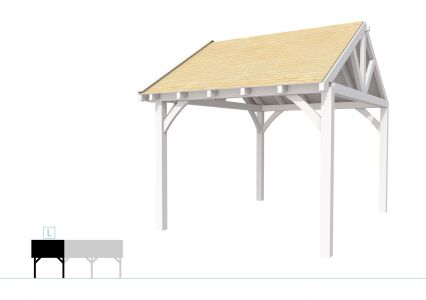 zadeldak Excl Modulair vuren L-deel XXL/C 307x399cm wit