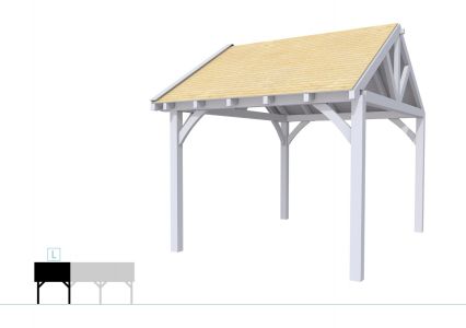 zadeldak Excl Modulair vuren L-deel XXL/C 307x399cm lgrijs
