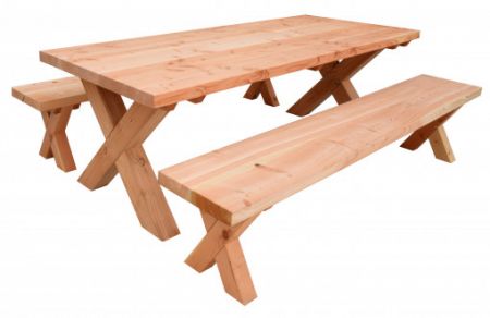 Tuinset Xavi Excellent 2xbank en 1xtafel onbehandeld