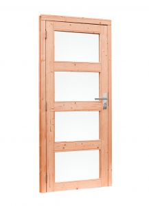 Douglas enkele 4-ruits deur +kozijn LD 90x201cm onbe