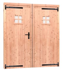 Douglas deur dubbel 1-ruit +kozijn 168x201cm kleurloos geimp