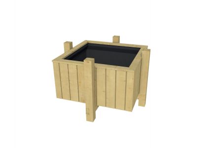 Flora Bloembak XL 120x120x80 vuren Groen Geimp