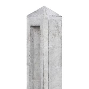 Eindpaal beton Vliet 100x100x980 wit/grijs