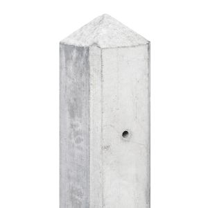Eindpaal beton Schie 100x100x2800 wit/grijs