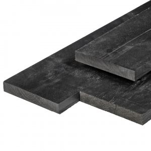 Plank Midden-Europees Grenen Zwart Gespoten 20x200mm