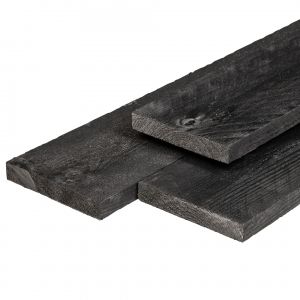 Steigerplank Midden-Europees Vuren zwart gespoten 29x190mm