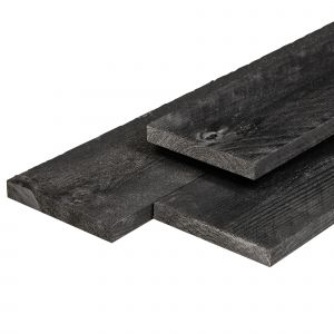 Plank Lariks/Douglas Fijnbezaagd Zwart Geïmpregneerd 16x140mm
