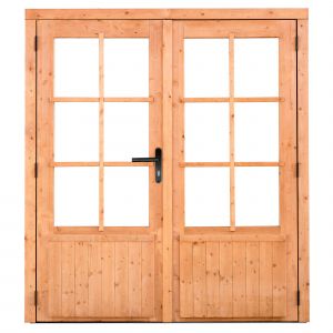 Red Class Wood dubbele glas deur 6-ruits