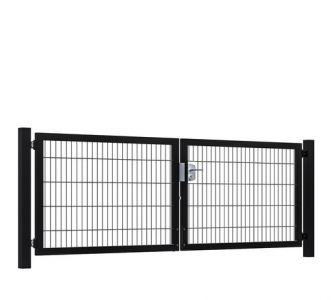 Hillfence metalen dubbele poort Premium-line 300x100cm zwart