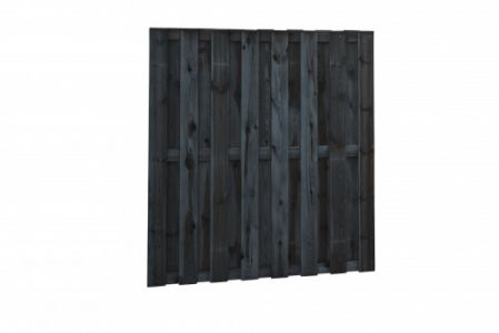 Tuinscherm naaldhout geschaafd 18p 15mm 180x180cm zwart