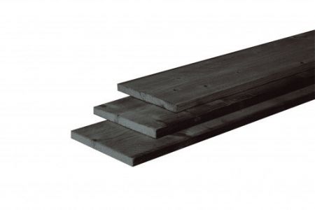 Douglas fijnbezaagde plank 22x200mm zwart gedompeld