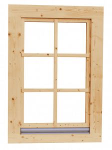Vuren draai-kiepraam met dubbelglas 84,4x120,4cm onbehandeld