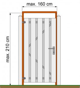 Tuindeurkozijn hardhout met aanslaglat max 160cm breed