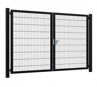 Hillfence metalen dubbele poort Premium-line 300x180cm zwart
