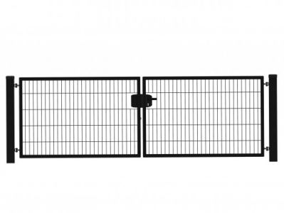 Hillfence metalen dubbele poort Eco-line 300x100cm zwart