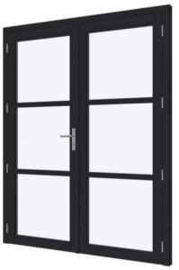 Douglas steellook deur dubbel 2x880x2274mm+kozijn zwart