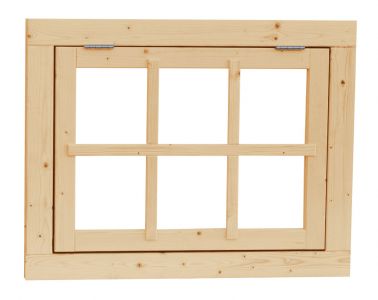 Vuren 6-ruits uitzetraam 899x703mm onbehandeld