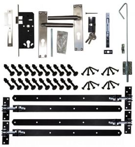 Beslagset zwart gecoat t.b.v opgeklampte deur dubbel