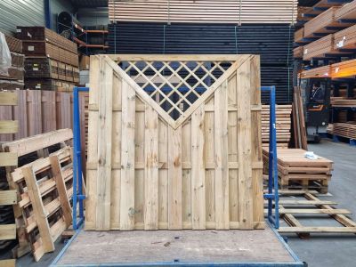 OP=OP Tuinscherm grenen gesch superieur recht (Kader) 180cm