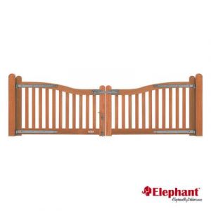 Poort Belveder dubbel Bangkirai 45x3000x1000mm golf + beslag
