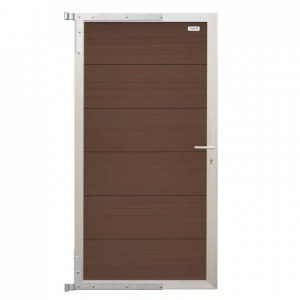 WPC-bruin deur met alu kader 40x900x1800mm