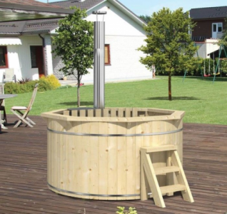 Hottub met interne RVS kachel 200cm onbehandeld vuren