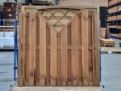 OP=OP Tuinscherm hardhout gesch superieur (Toog+Kader) 180cm