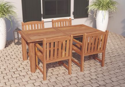 Tuintafel Modern teak L250xB100xH78cm