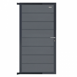 WPC-rock-grey deur Modular met alu antra liggers 40x900mm