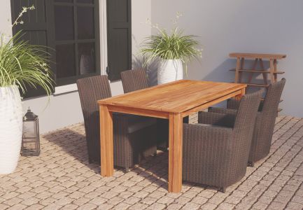 Tuintafel Rustiek teak L250xB100xH78cm