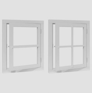Douglas vleugelraam RD enkel 642x812 +kozijn 776x946mm wit g