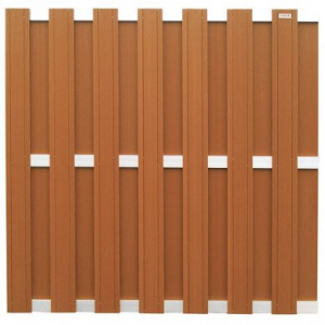 WPC-bruin scherm Design recht met alu liggers 1800x1800mm