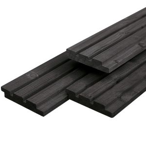 Triple profiel douglas zwart geimpregneerd 19x130mm