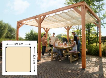 Douglas houtpakket 324x324cm tbv schaduwdoek kleurloos geimp