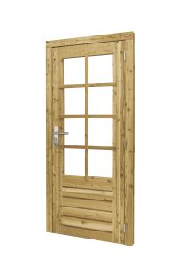 Douglas enkele 8-ruits deur +kozijn RD 90x201cm groen geimp