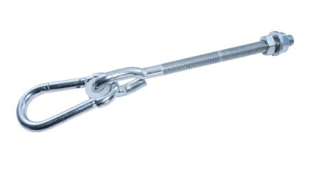 Schommelhaak met karabijnhaak verzinkt M12x140 MM