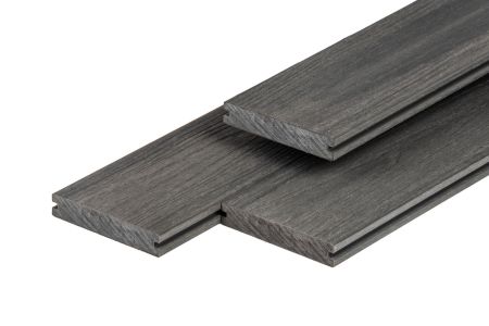 Composiet vlonderplank 2,3x13,8cm massief Dark Grey