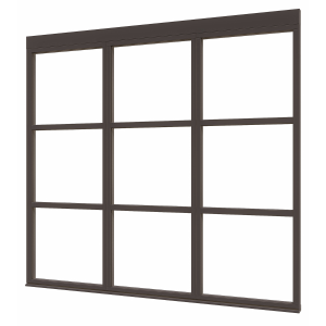Douglas luxe steellook glaswand K-02 2480x2300 zwart