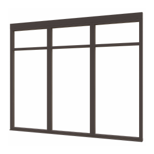 Douglas luxe steellook glaswand R-01 2980x2300 zwart