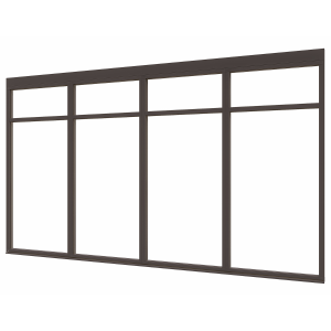Douglas luxe steellook glaswand V-01 3935x2300 zwart