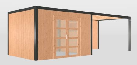 Hillhout plat dak allure overkapping 303x735
