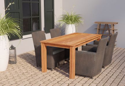 Tuintafel teak 300x100cm solide rustiek