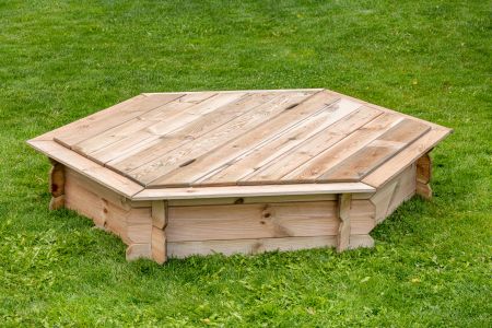 Zandbak Zeskant met deksel L175xB175xH30cm